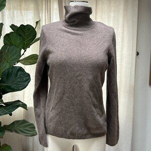 Charter Club 100% Cashmere Turtleneck Sweater Neutral Minimalist Cozy Luxe | Wom